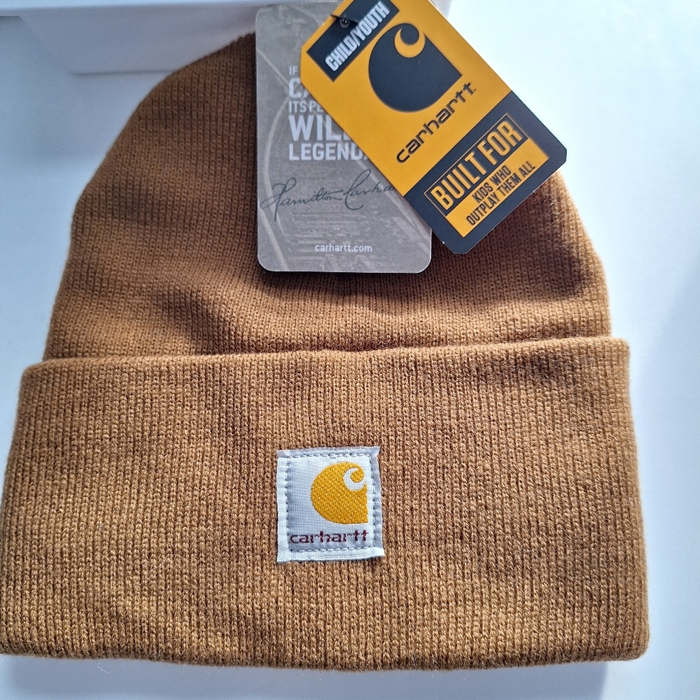 Carhartt Tan Knit Beanie Child/youth Brown